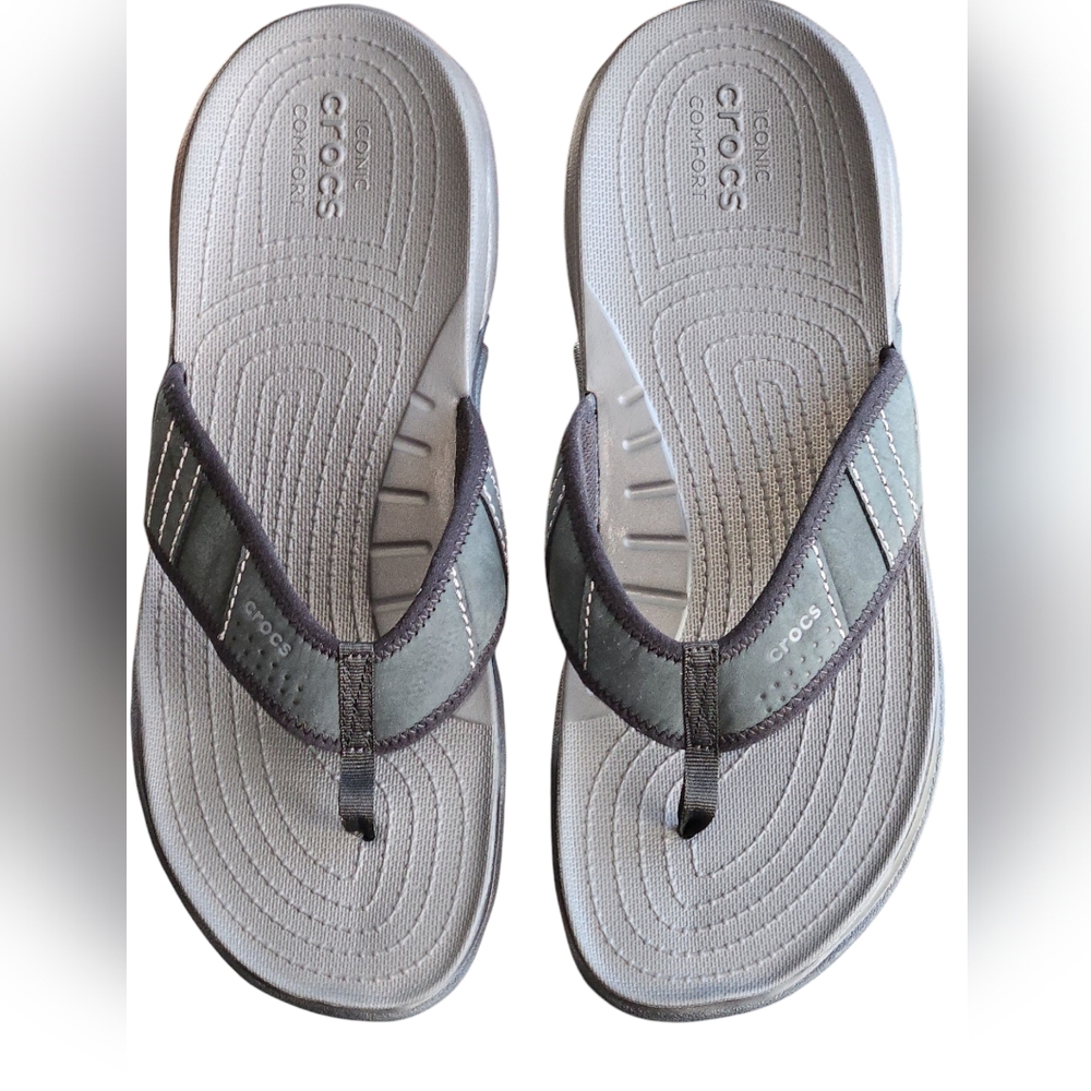 CROCS Black Sandals With Durable Soles Men 12 - Picture 2 of 5